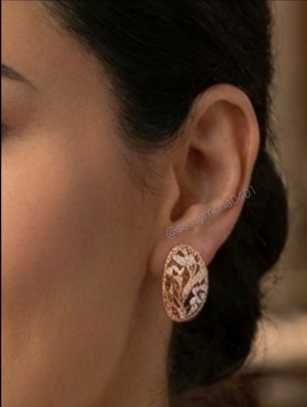 Vintage Landstrom 10K Black Hills Gold Earrings Tri-color Floral Dessign